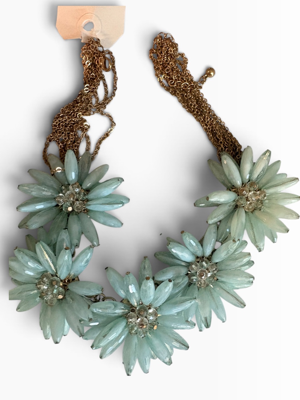 Vintage Mint Floral Statement Necklace